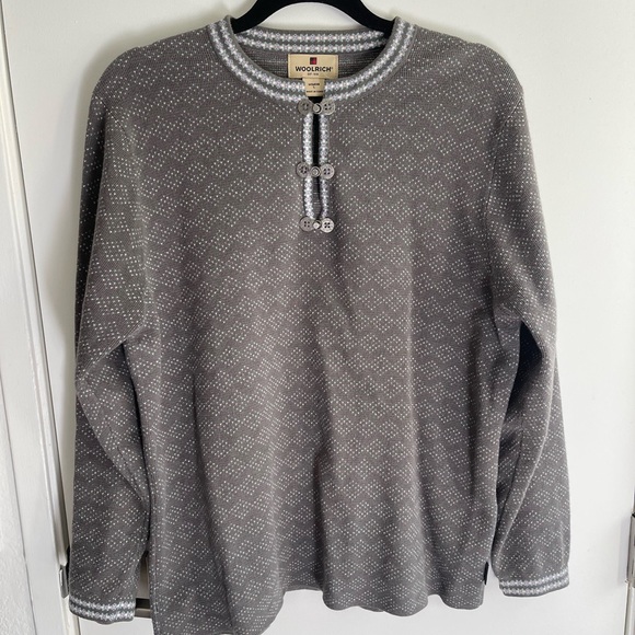 Woolrich Gray Sweater with Metal Clasps L - Picture 1 of 9